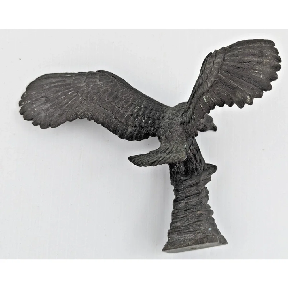 Vintage Bronze Metal Eagle Topper Finial Solid 4-3/4" H - Picture 7 of 13